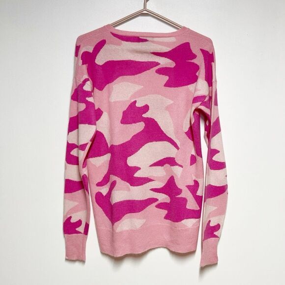 C by Bloomingdale's Pink Cashmere Camouflage Sweater 100% Exclusive Sz M - Picture 5 of 6